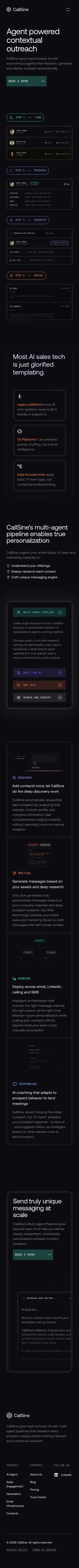 Callsine mobile design — Sales & Support