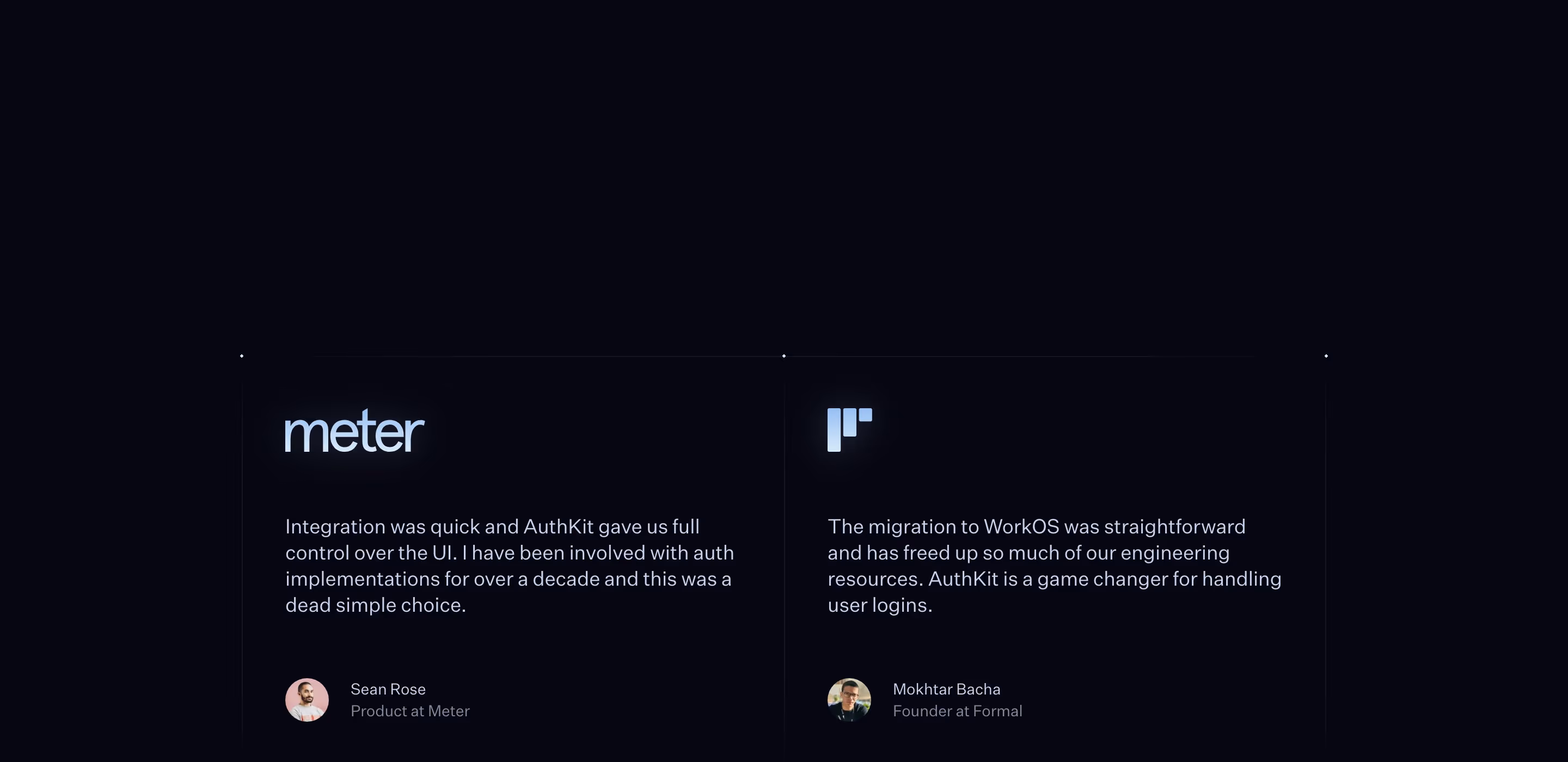 Authkit Footers section design