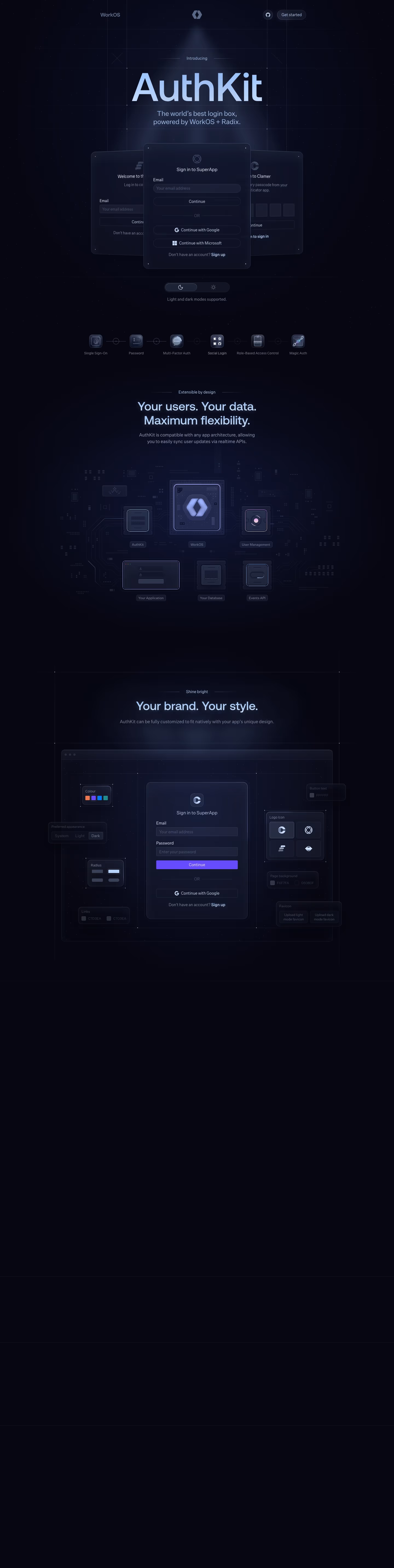 Authkit landing page design — Developer Tools