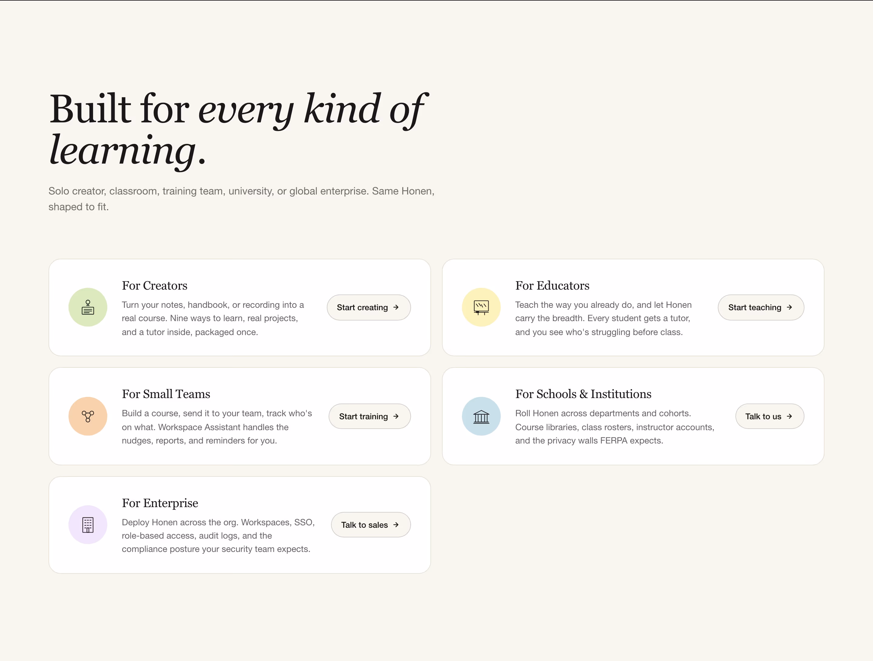 Honen feature design — HR