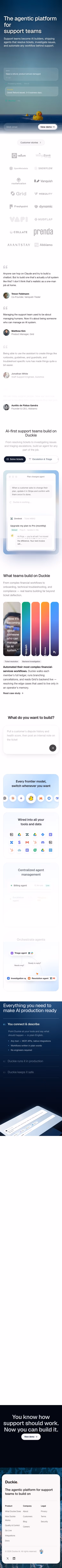 Duckie mobile design — Sales & Support