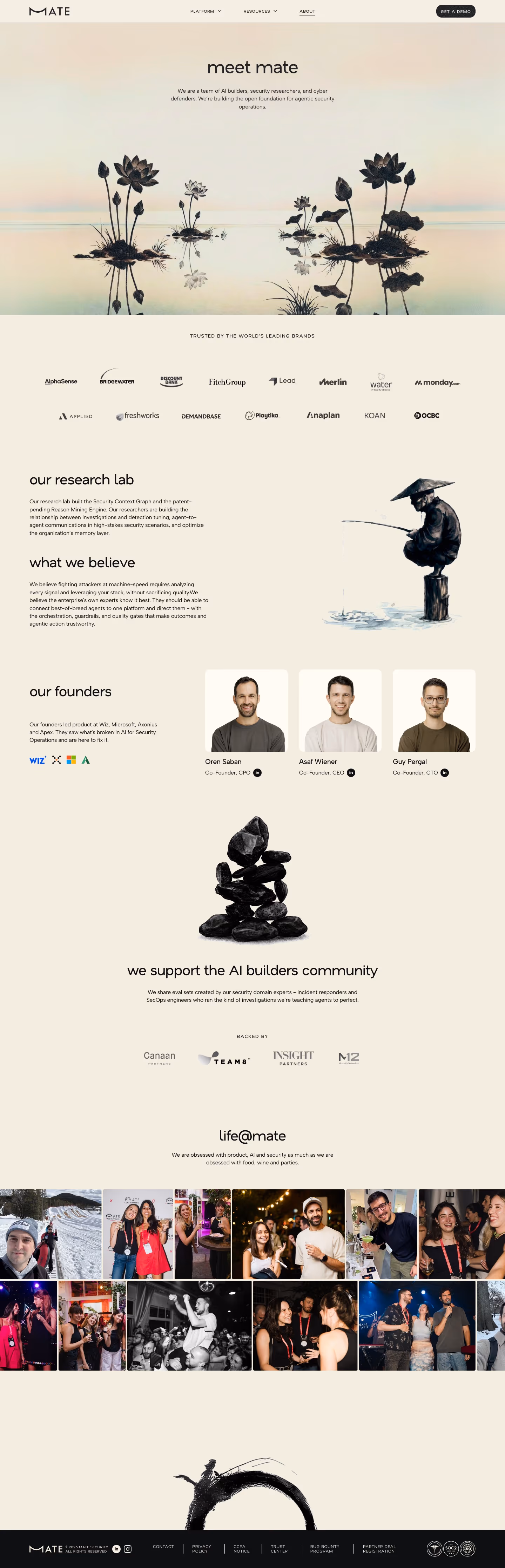 Mate About Us section design