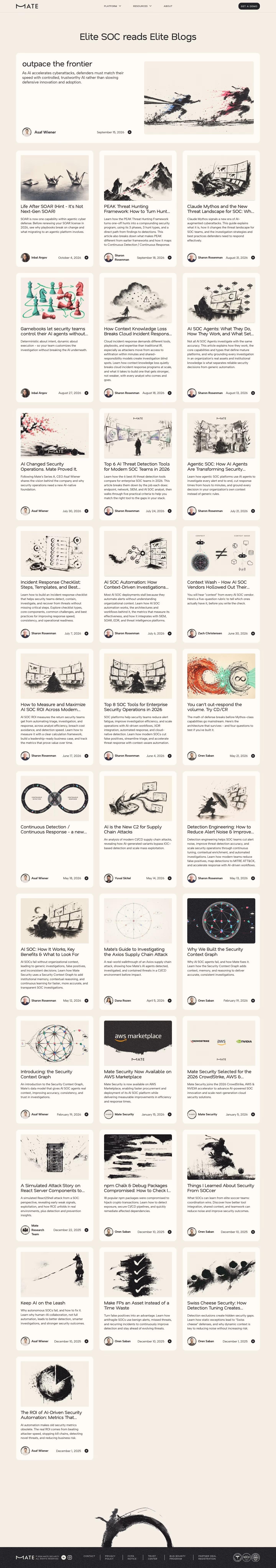 Mate Blog pages section design
