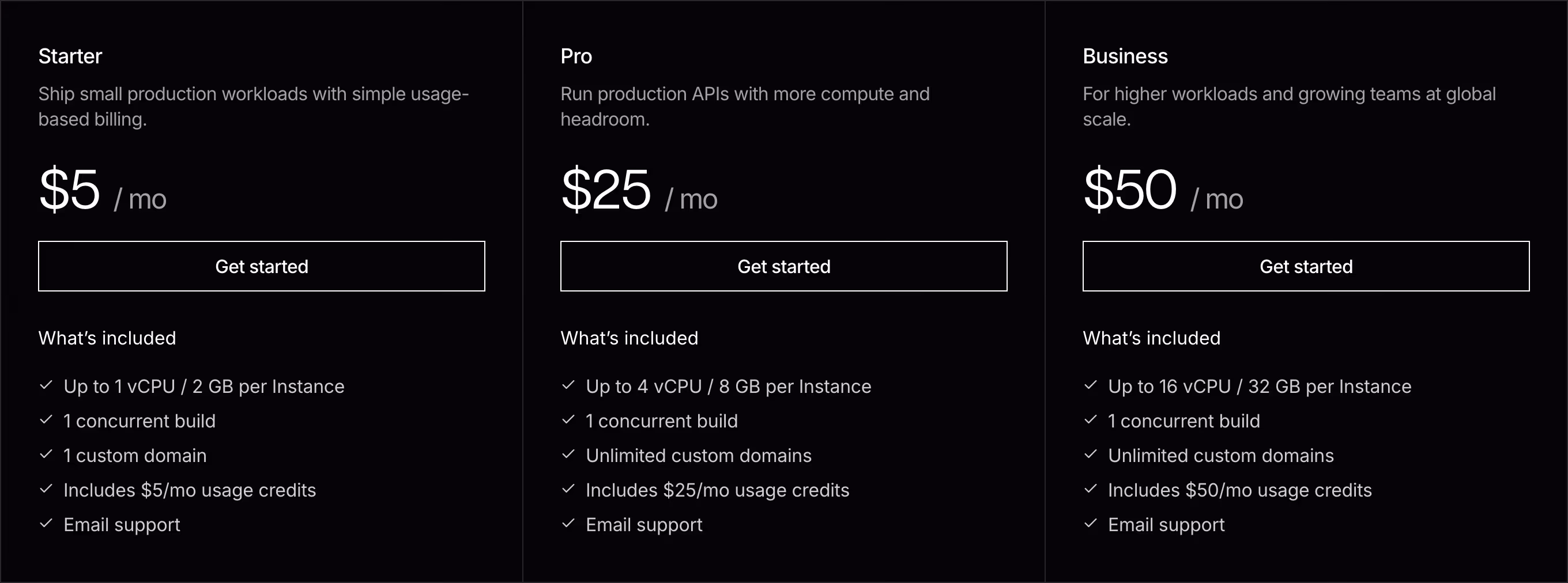 Unkey Pricing section design
