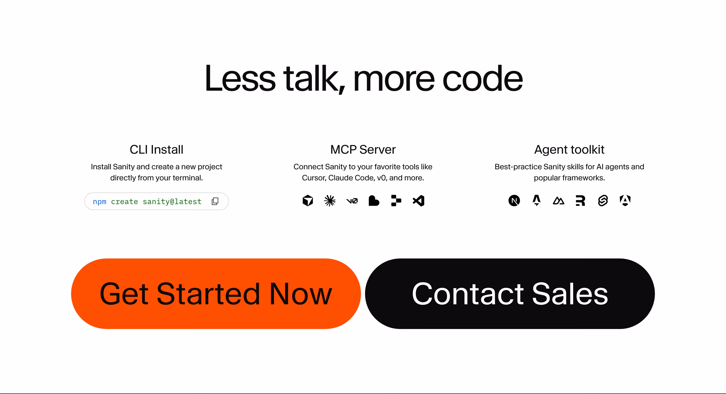 Sanity cta design — Developer Tools