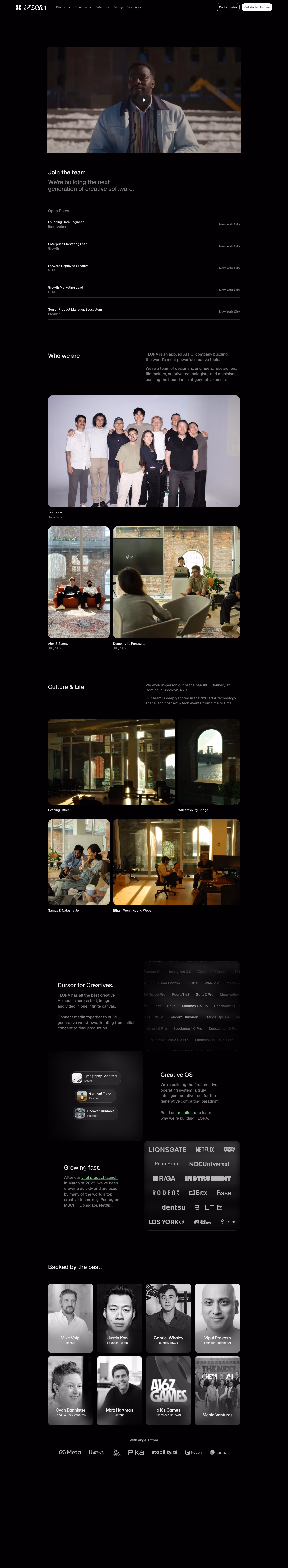 Flora Careers pages section design