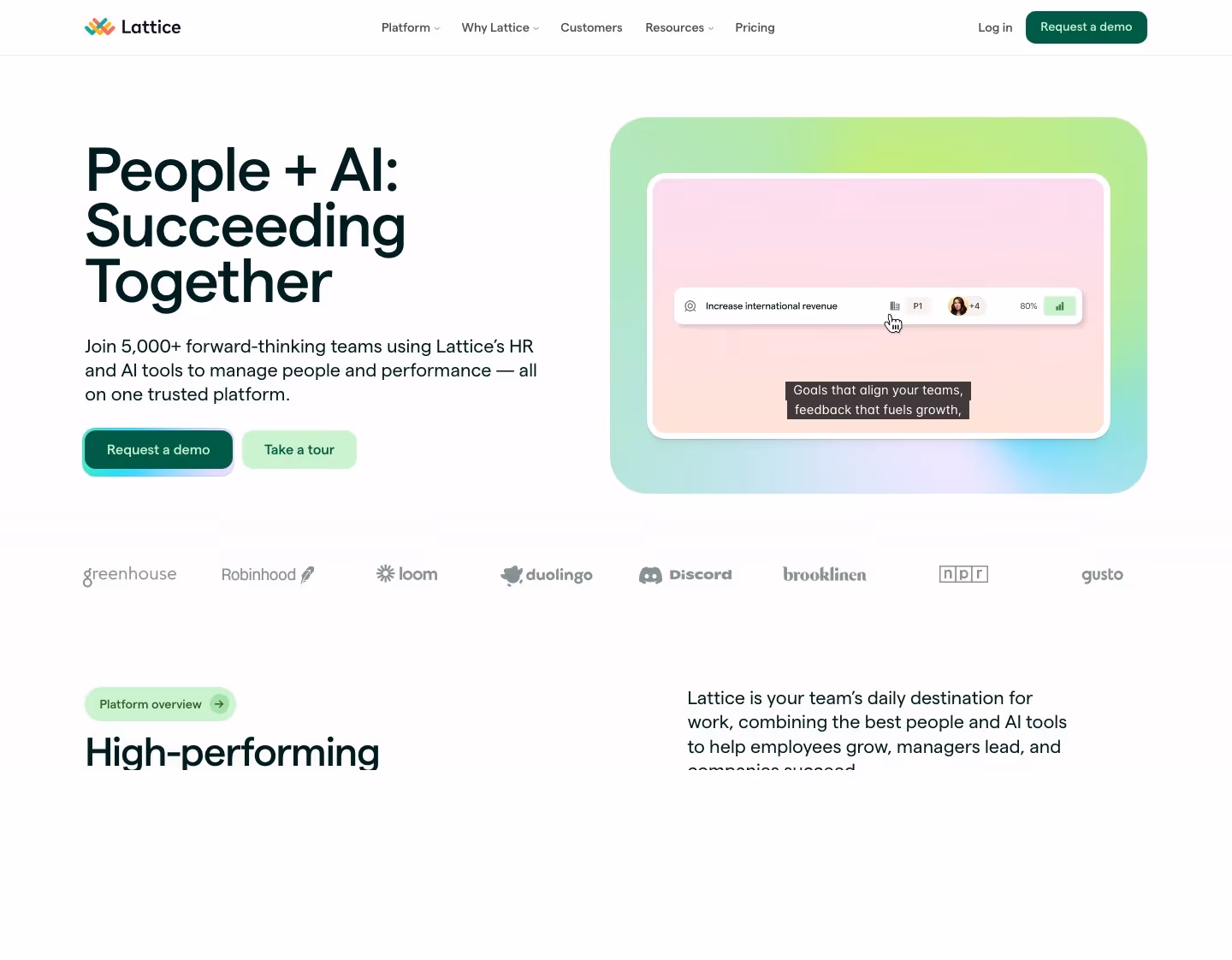 Lattice landing page design — HR