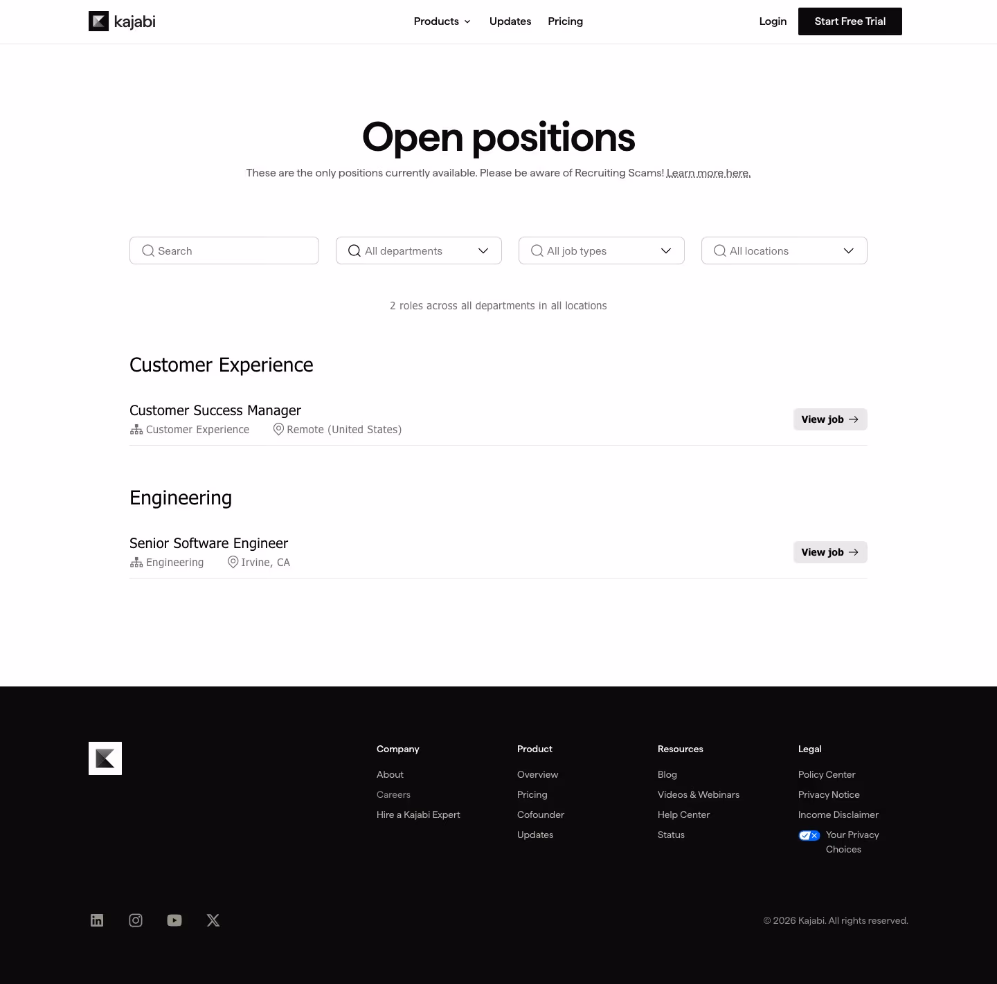 Kajabi Careers pages section design