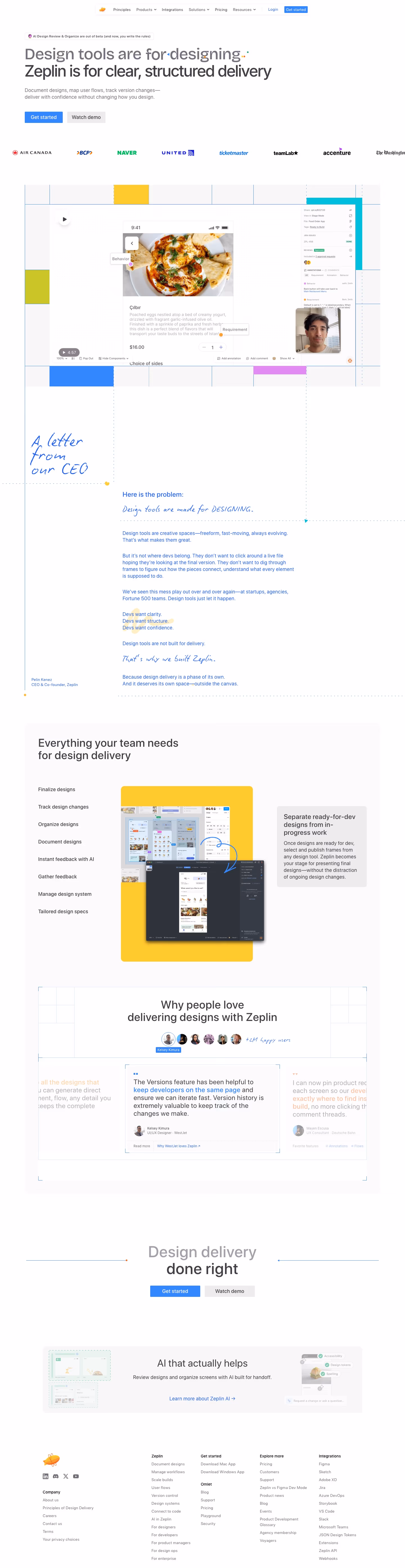 Zeplin landing page design — Graphics & Design