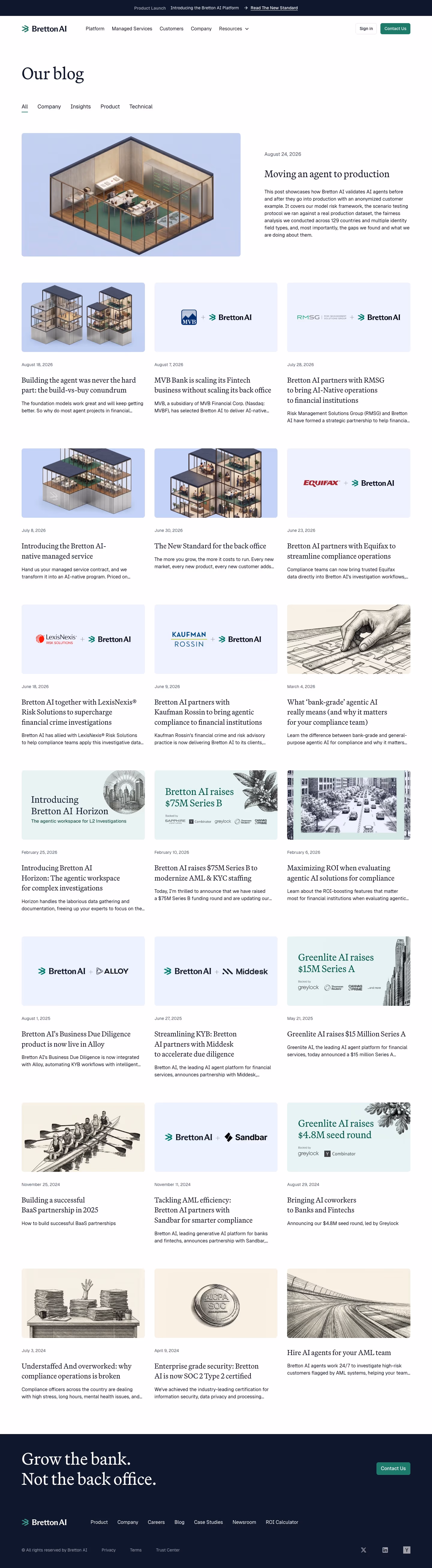 Greenlite Blog pages section design