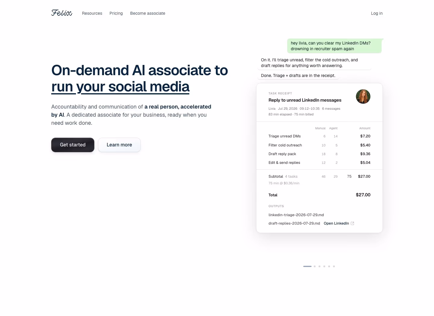 Felix landing page design — Infrastructure