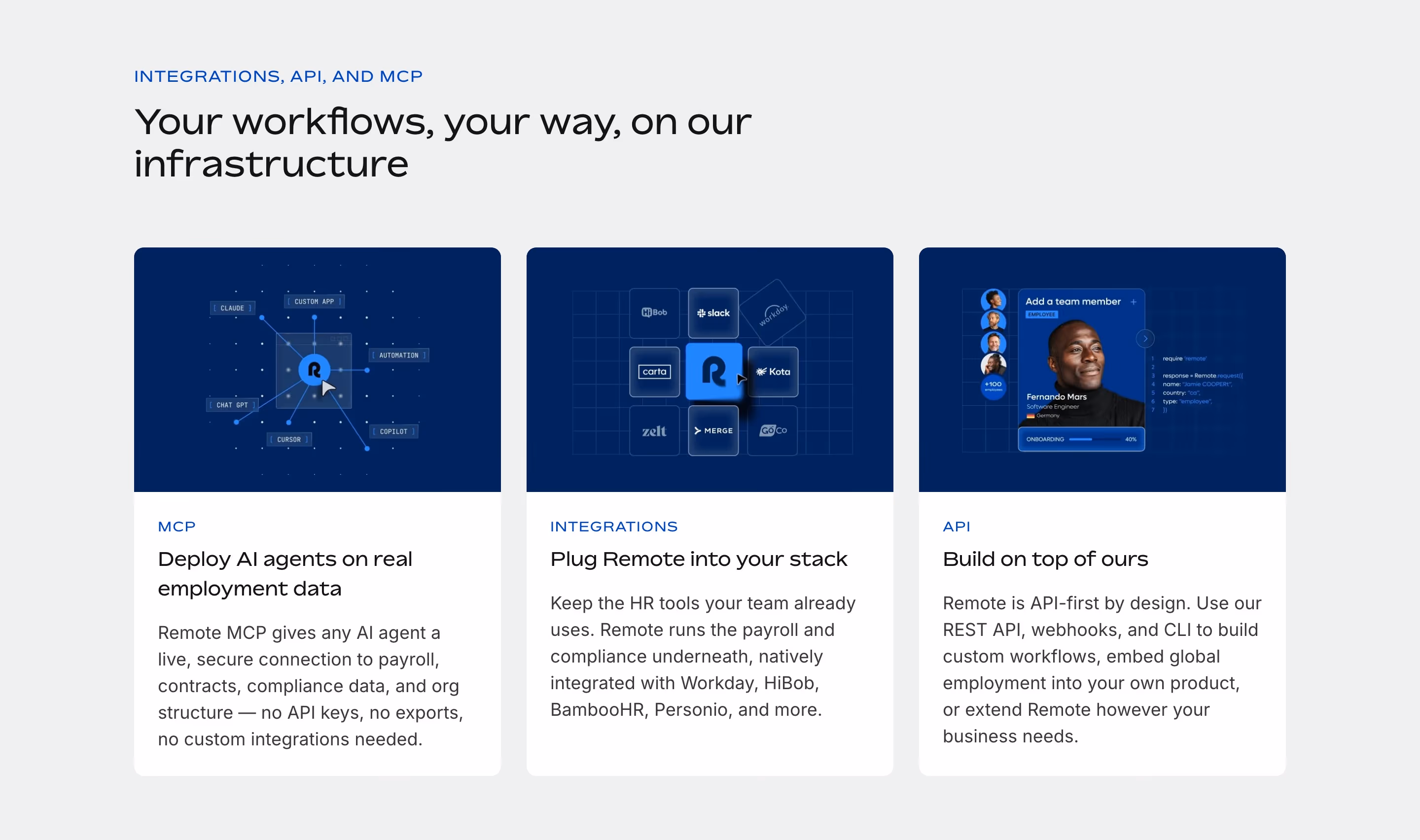Remote Features section design