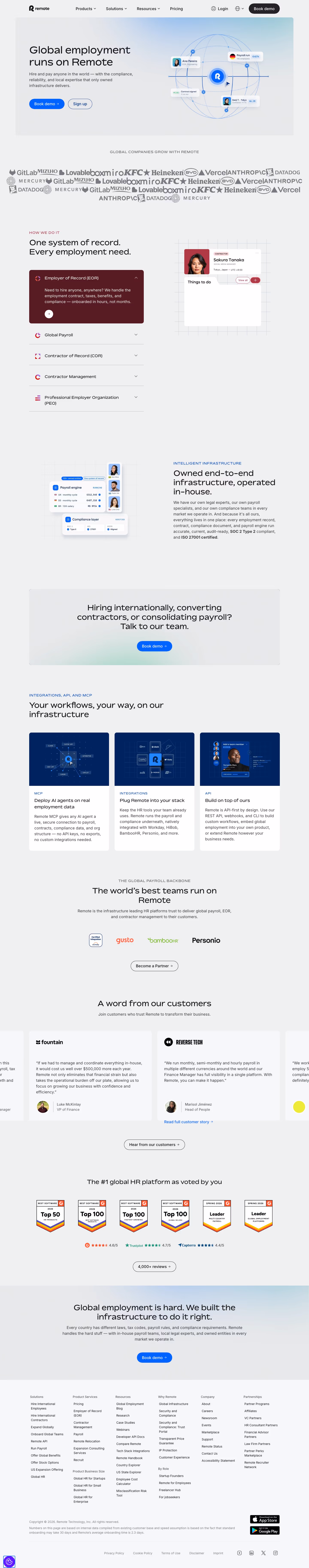 Remote landing page design