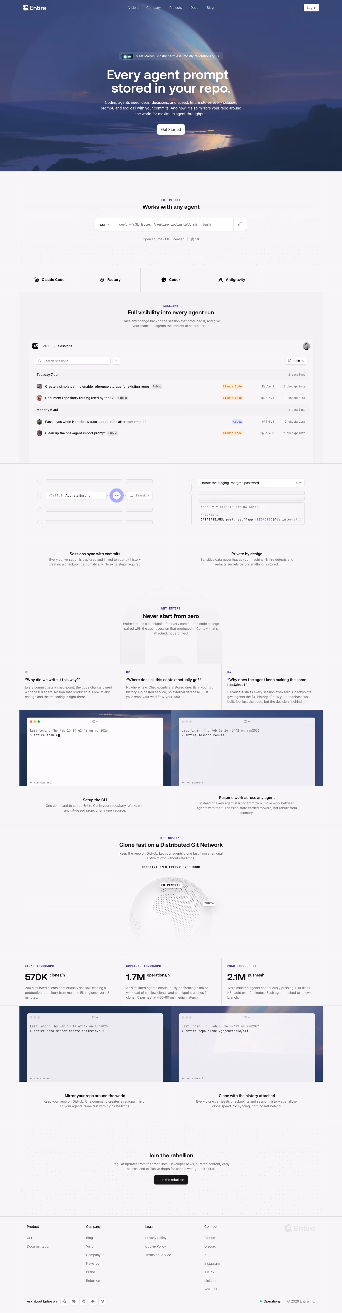 Entire landing page design — Developer Tools