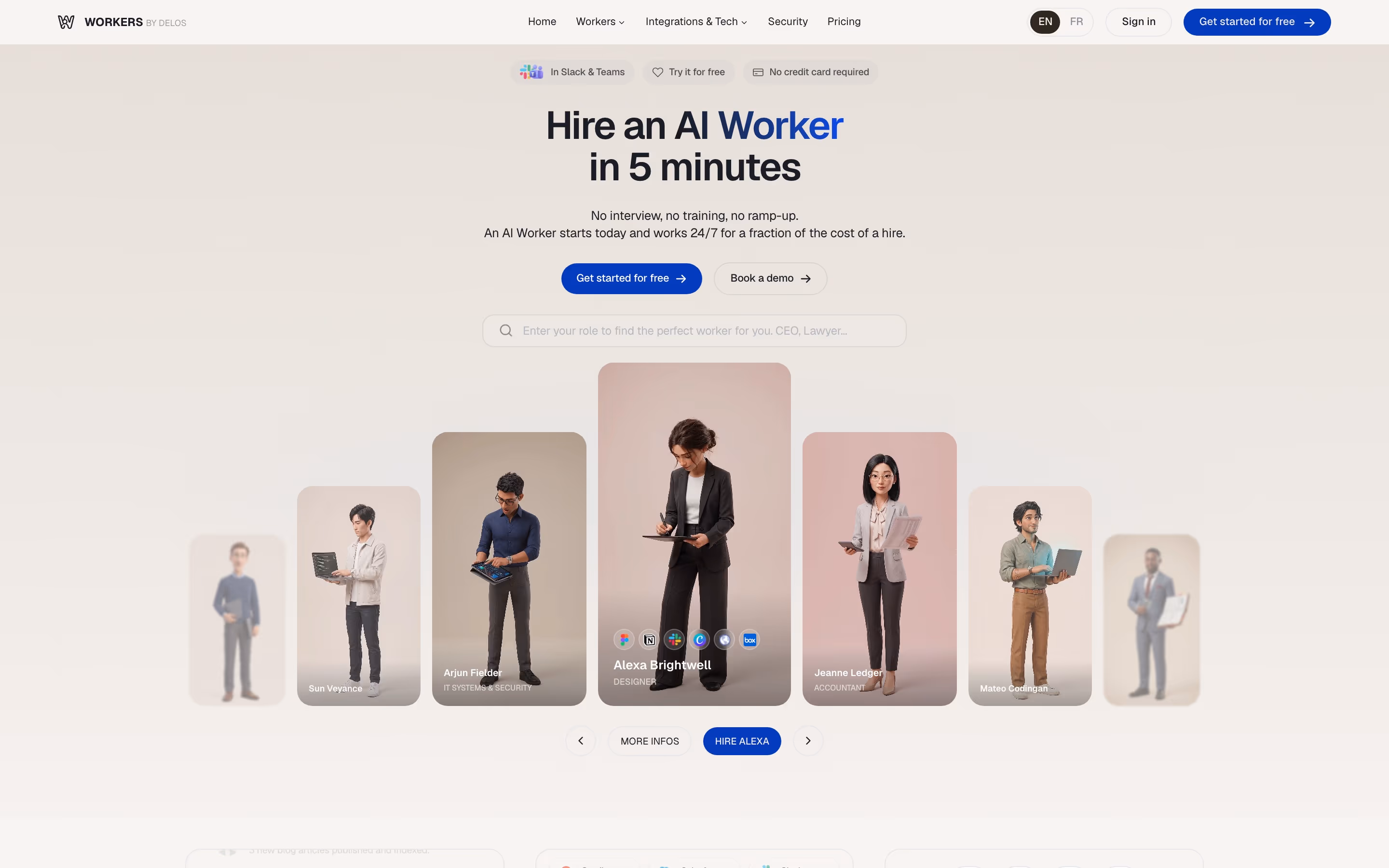 Aiworkers Heroes section design