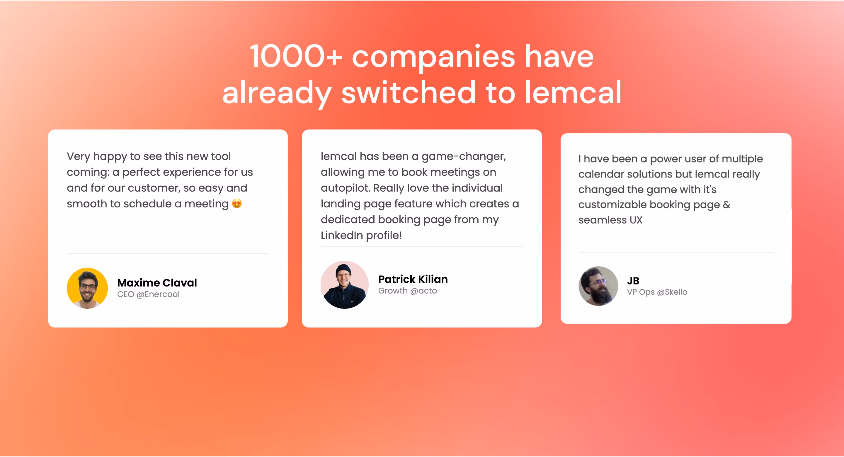 Lemcal Features section design