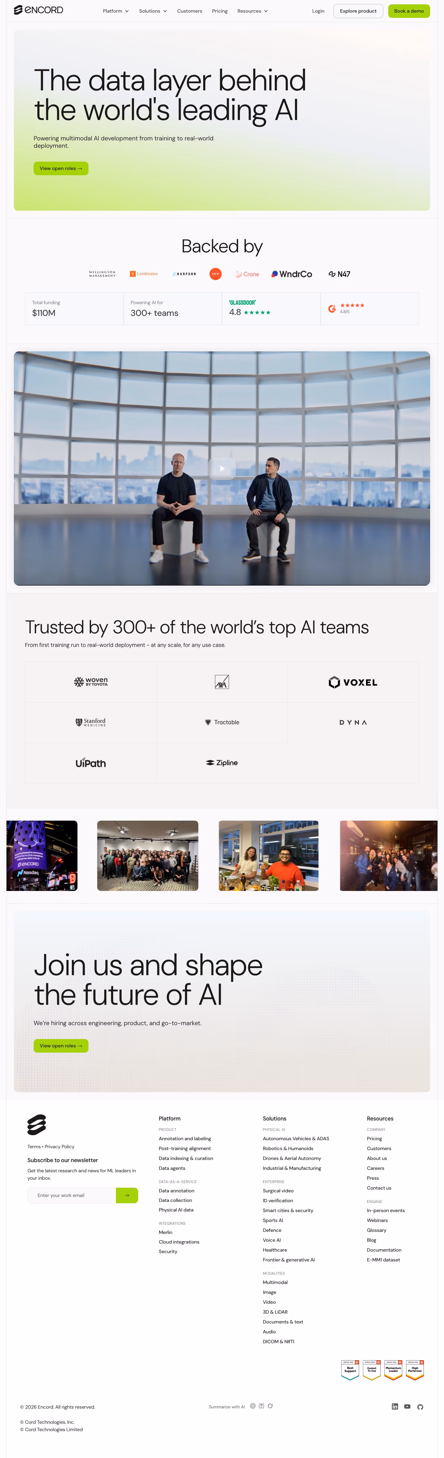 Encord about us design — Infrastructure