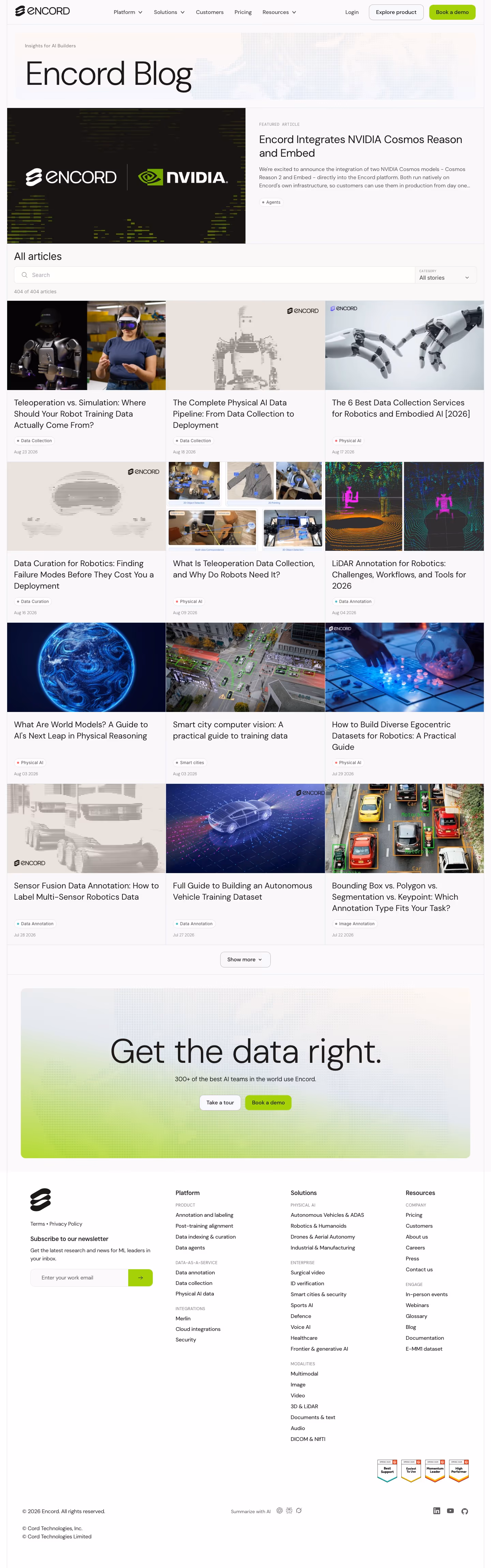 Encord blog page design — Infrastructure
