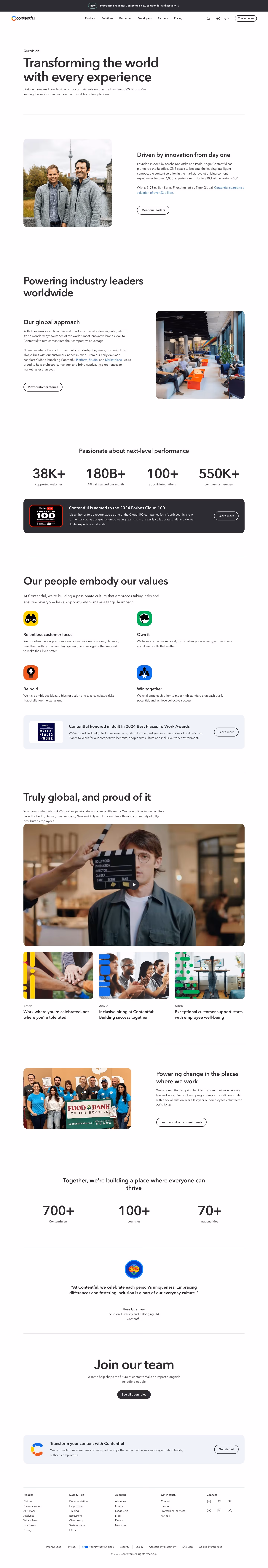 Contentful About Us section design