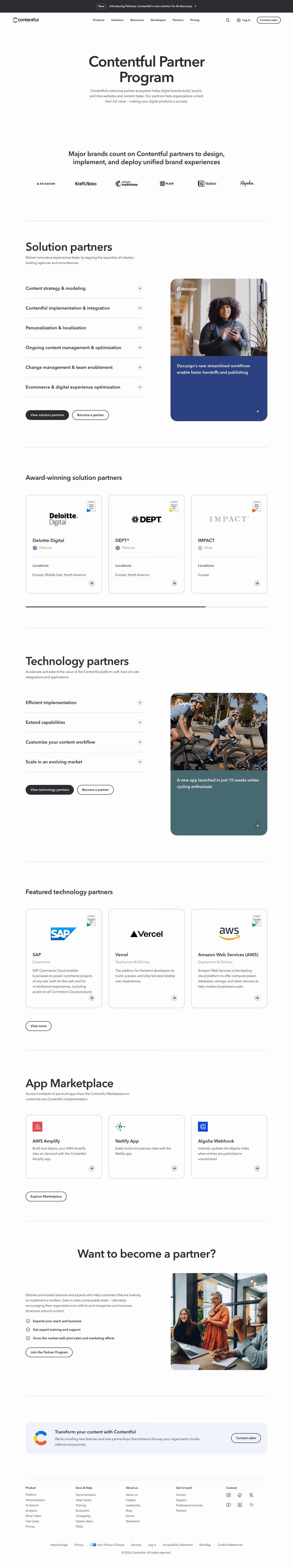 Contentful affiliate page design — Developer Tools