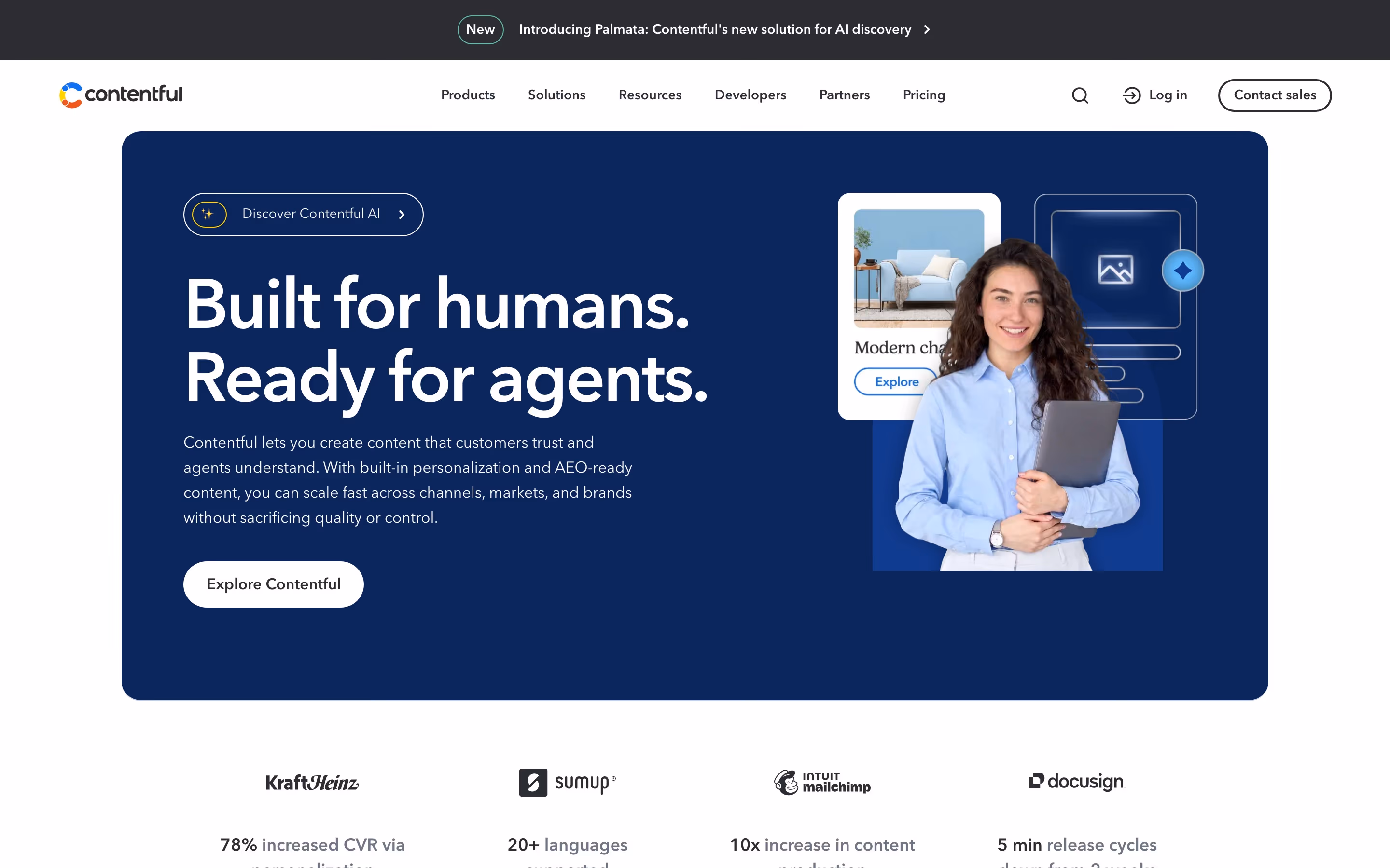 Contentful Heroes section design
