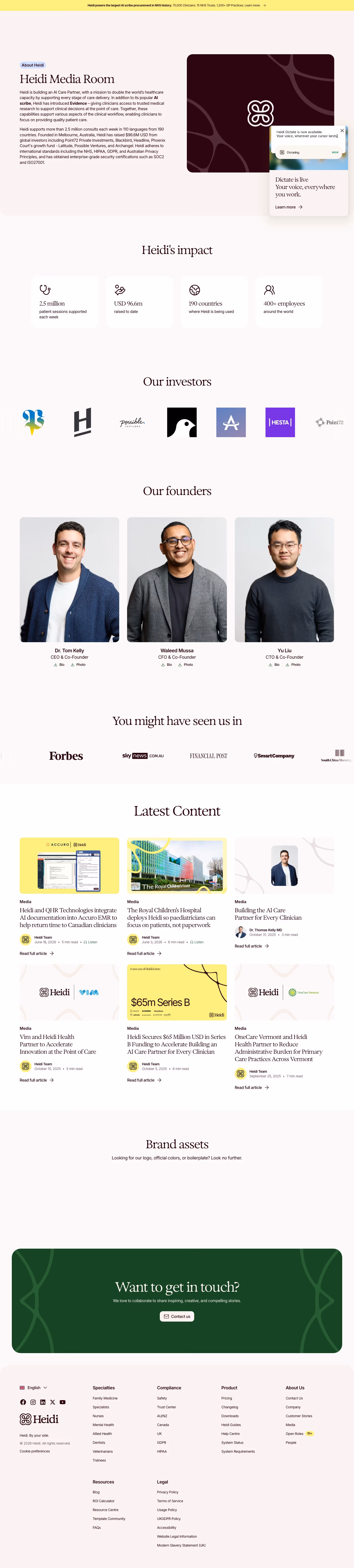 Heidihealth about us design — Healthcare