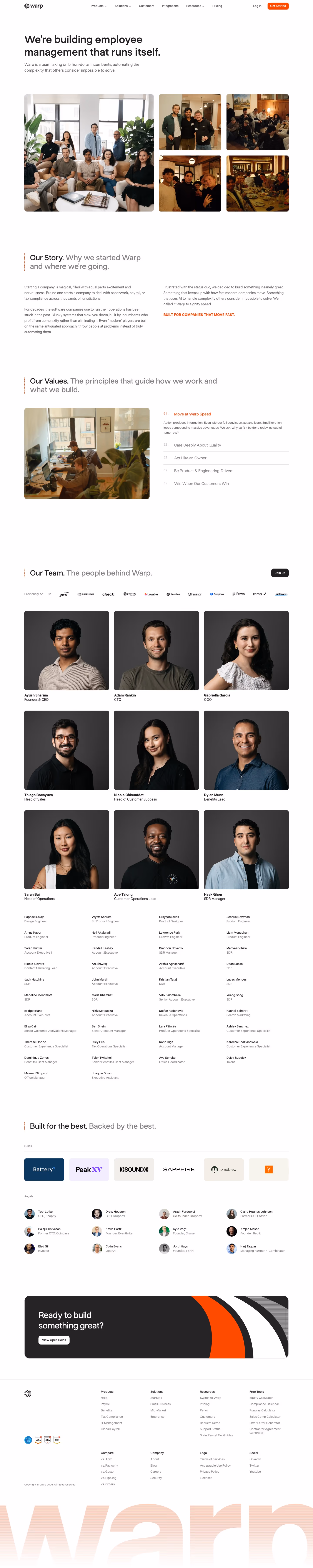 Warp about us design — HR