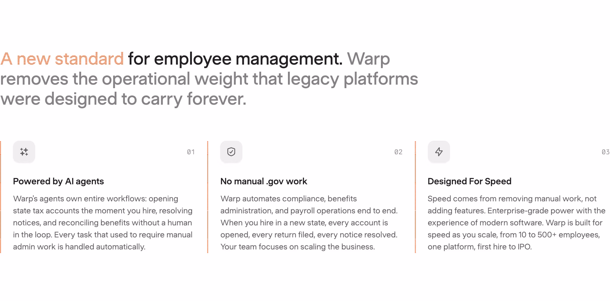 Warp feature design — HR