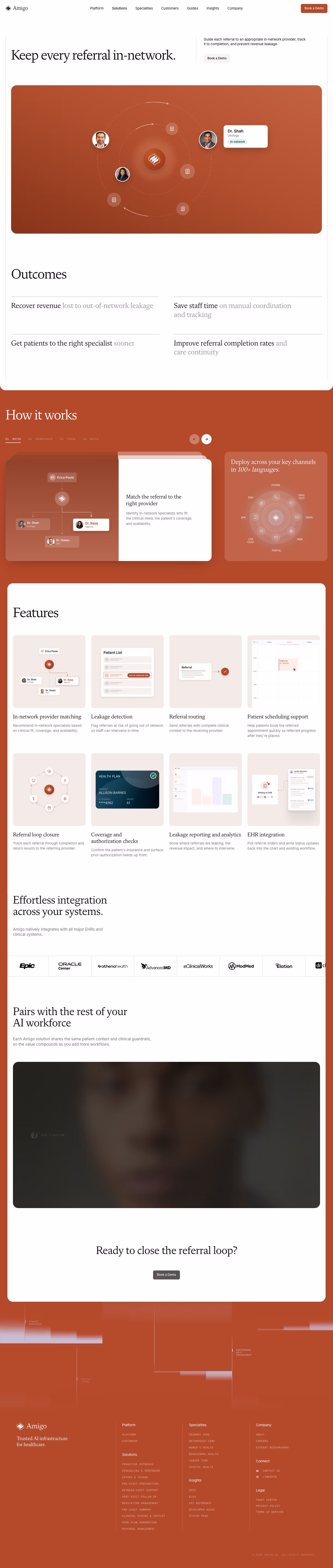 Amigo Affiliate pages section design