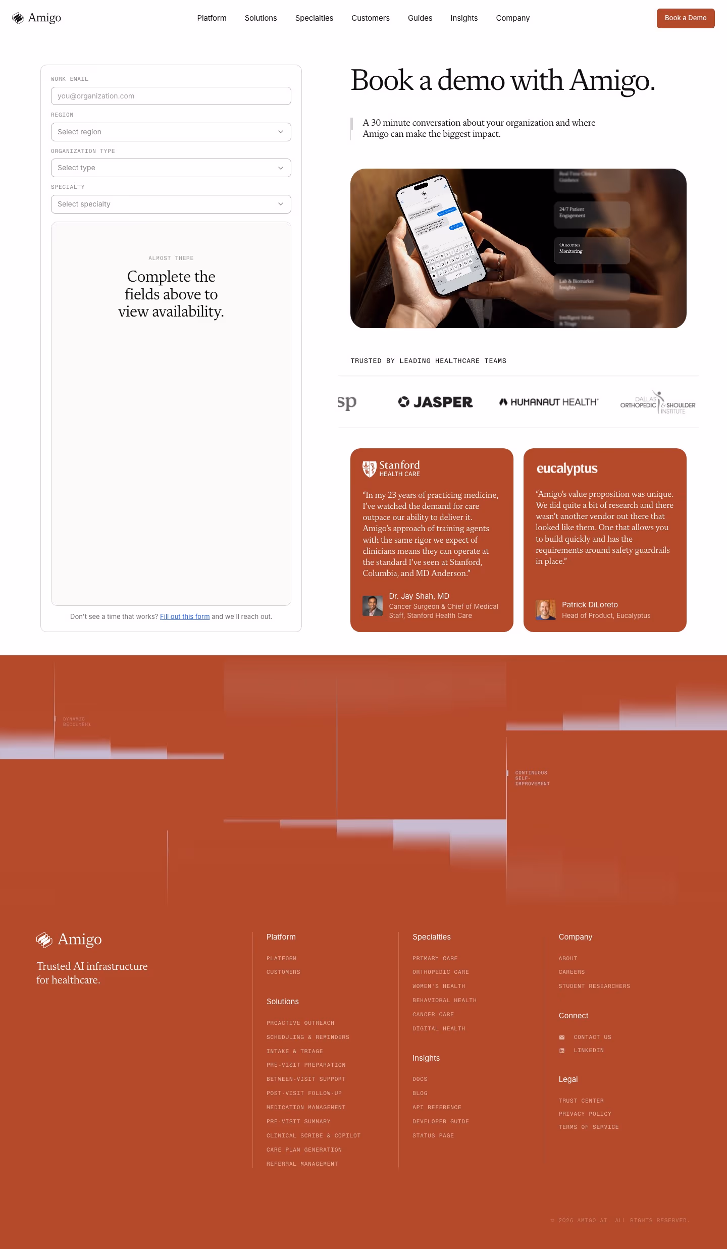 Amigo contact us design — Healthcare