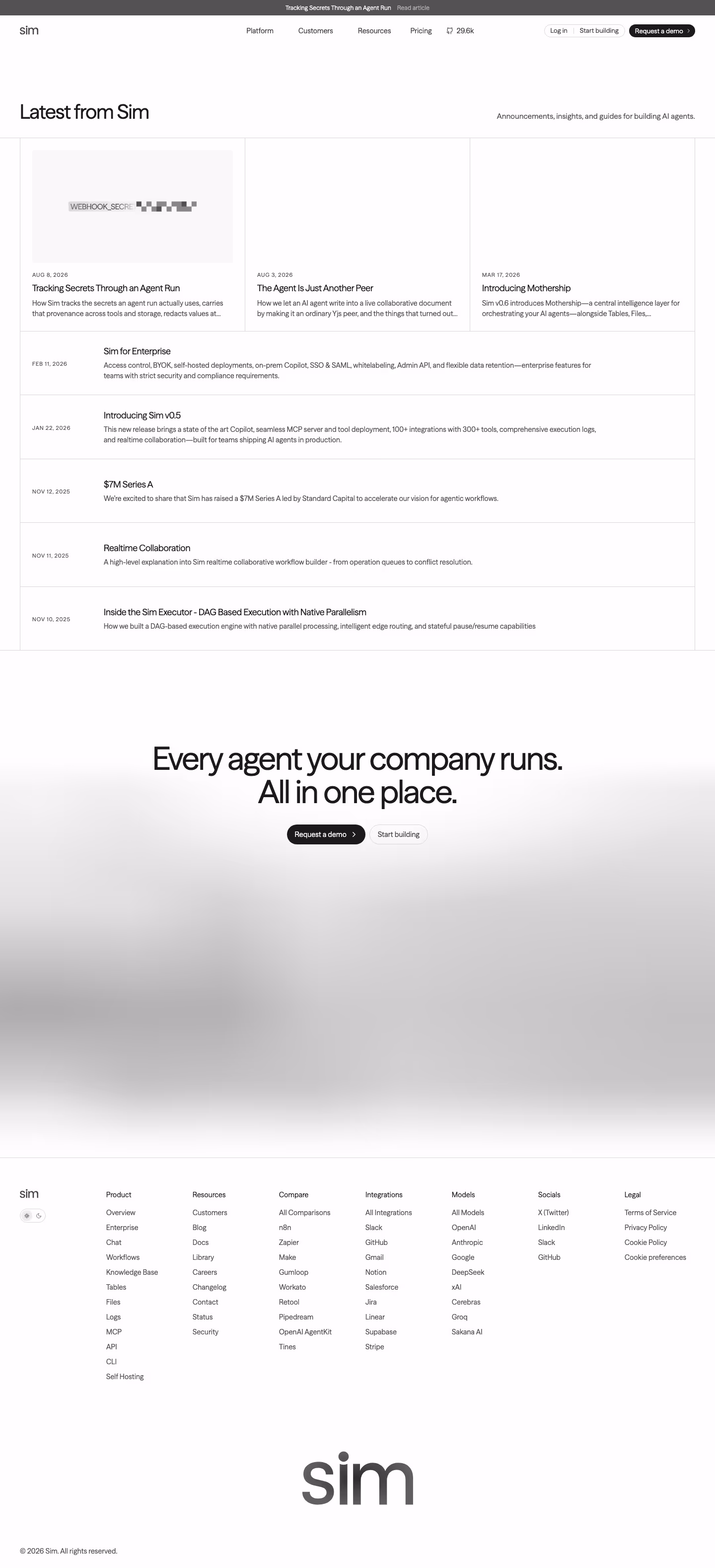 Sim blog page design — Sales & Support