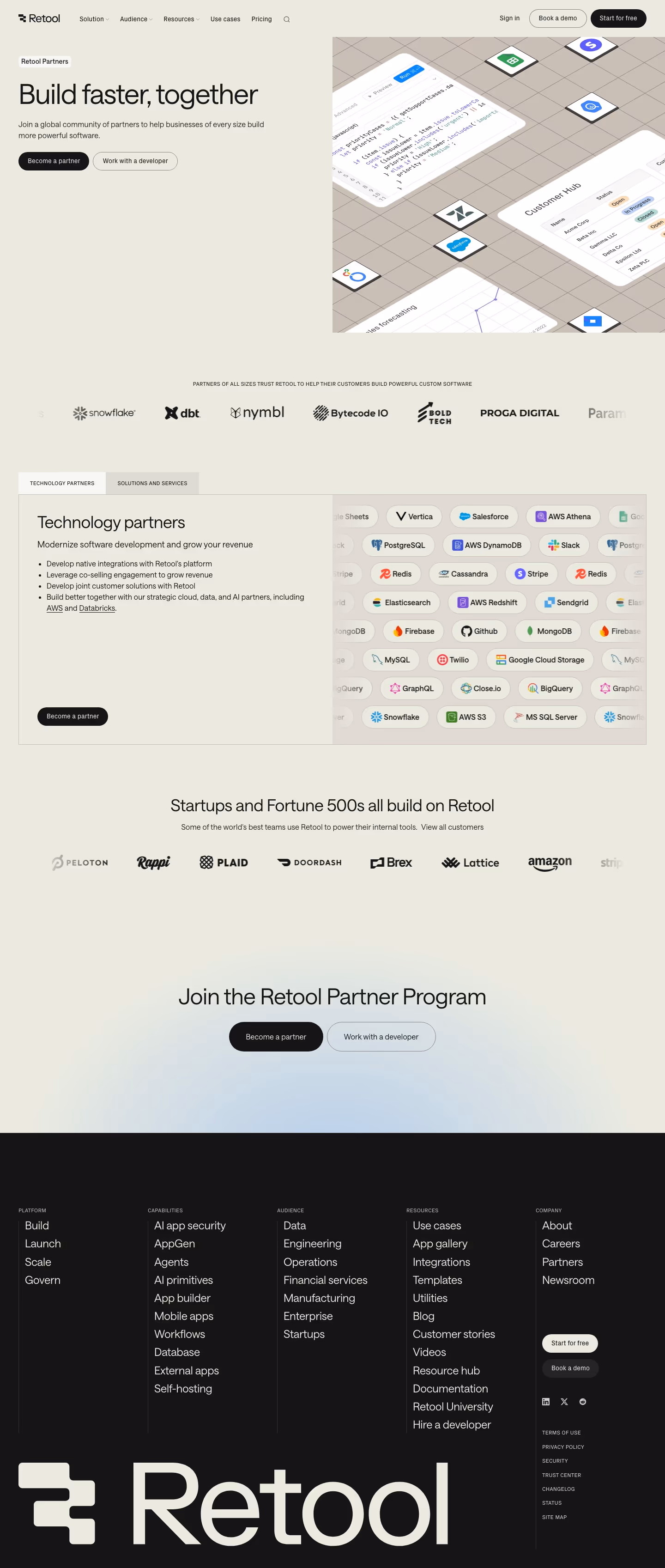 Retool Affiliate pages section design