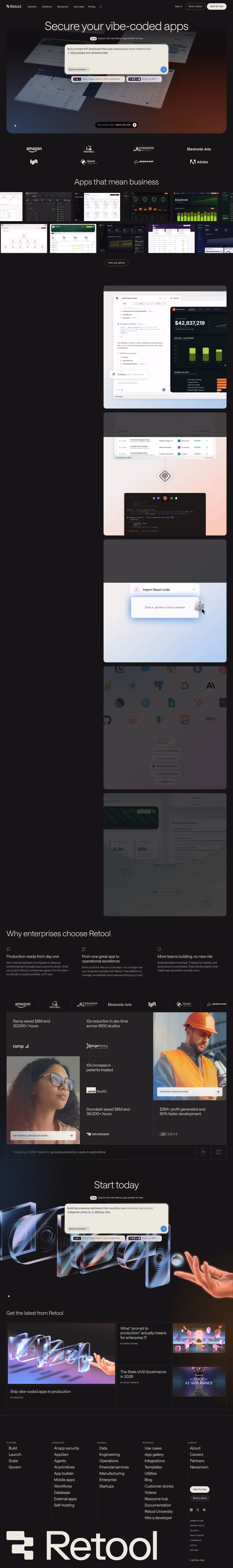 Retool landing page design — Developer Tools