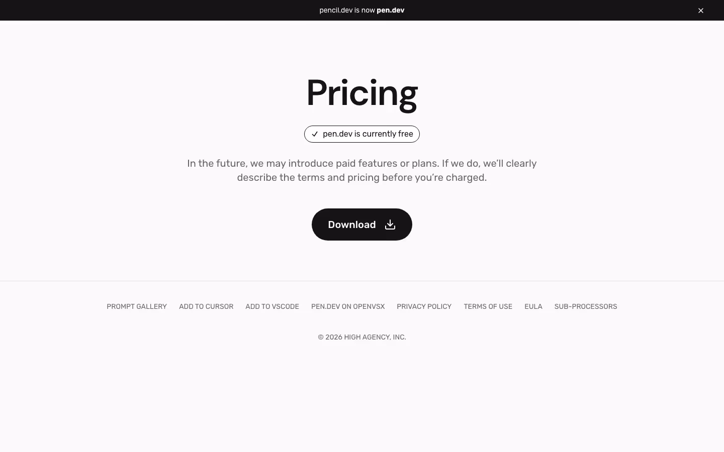 Pencil Pricing & Plans section design