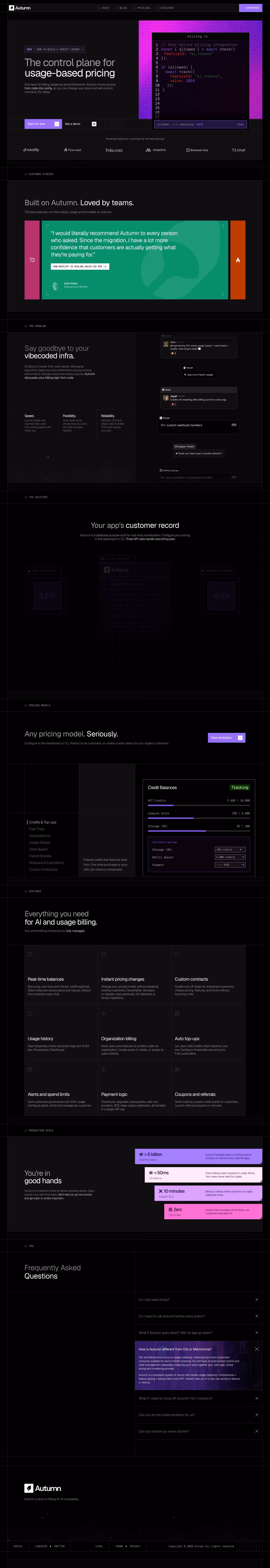 Useautumn landing page design — Developer Tools