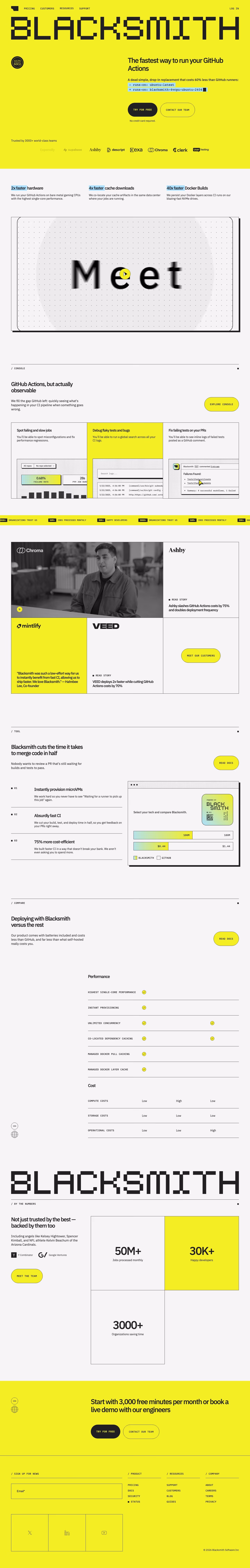 Blacksmith landing page design — Infrastructure