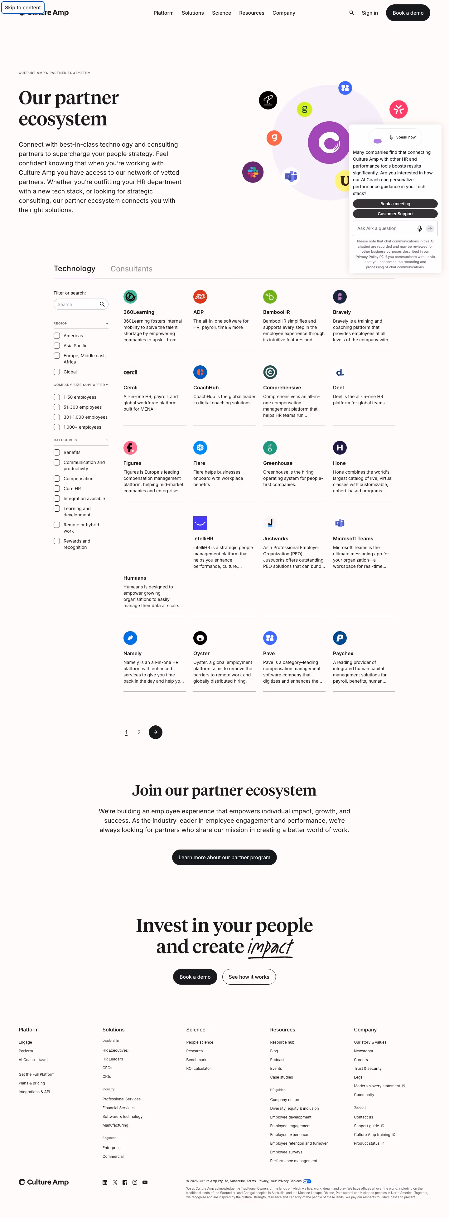 Cultureamp affiliate page design — HR