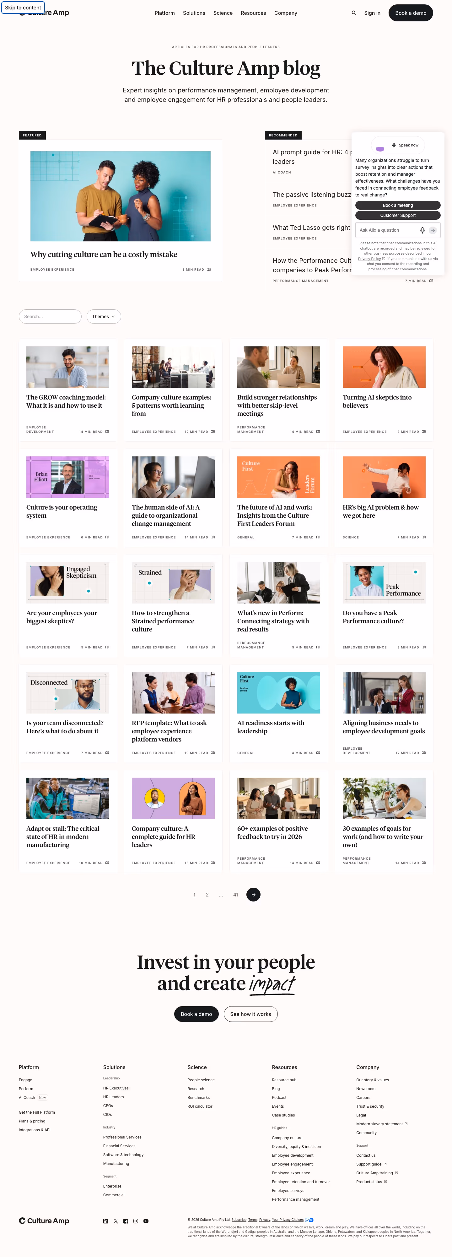 Cultureamp Blog pages section design