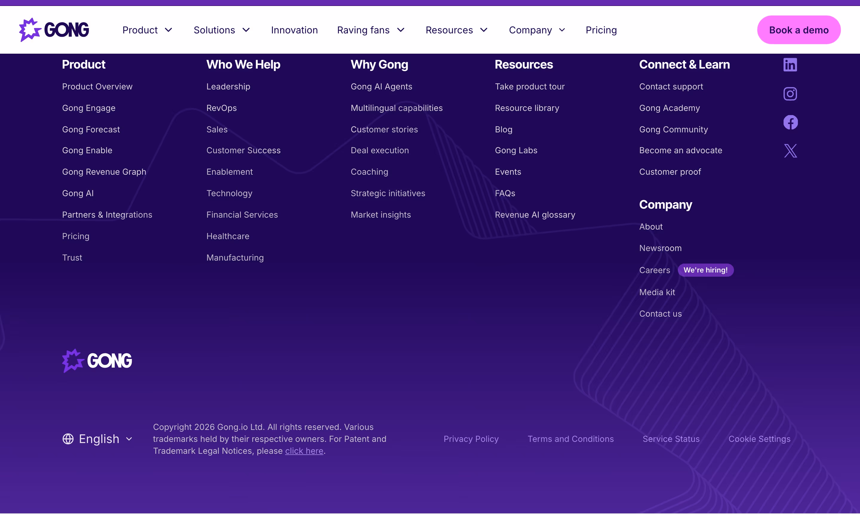 Gong Footers section design