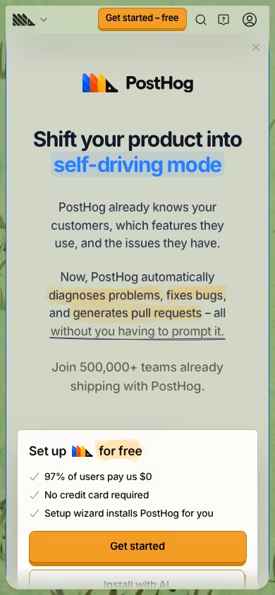 Posthog mobile design — Analytics