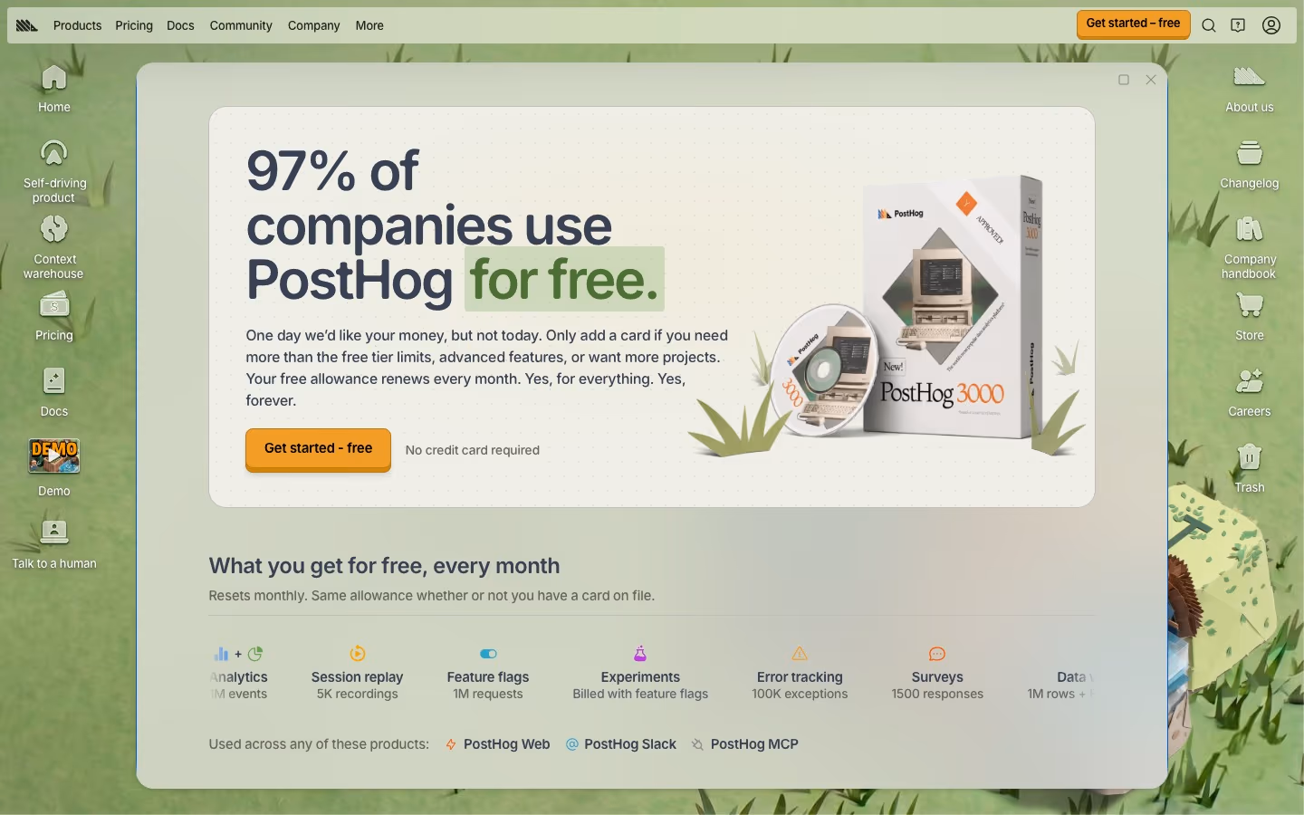 Posthog Pricing & Plans section design