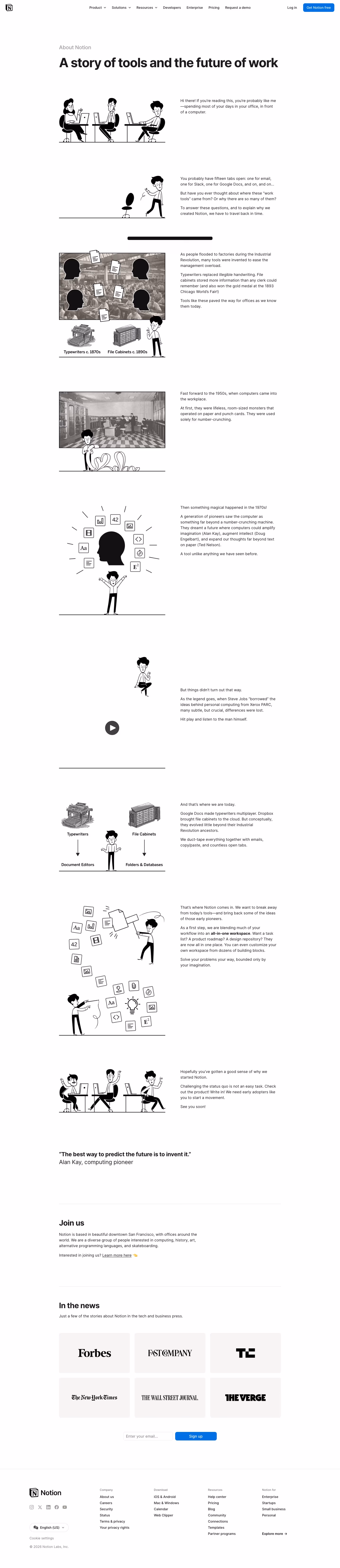 Notion About Us section design