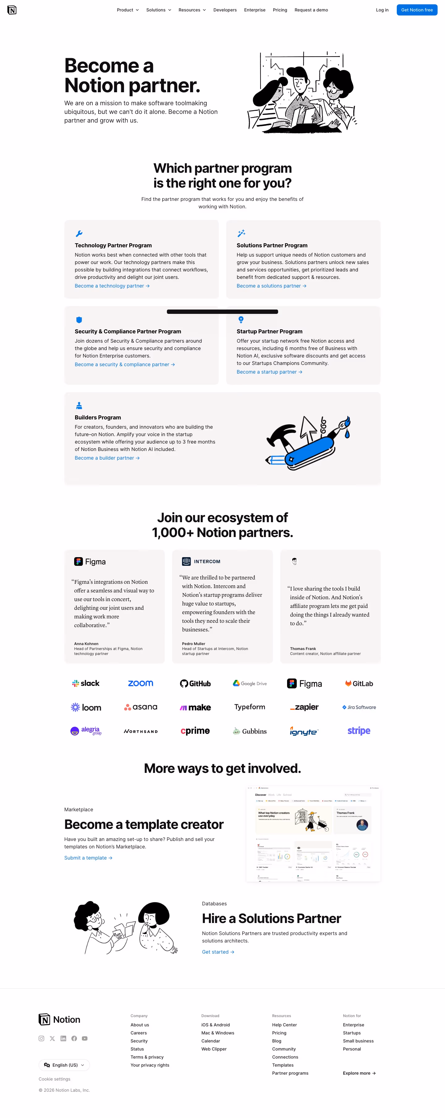 Notion Affiliate pages section design