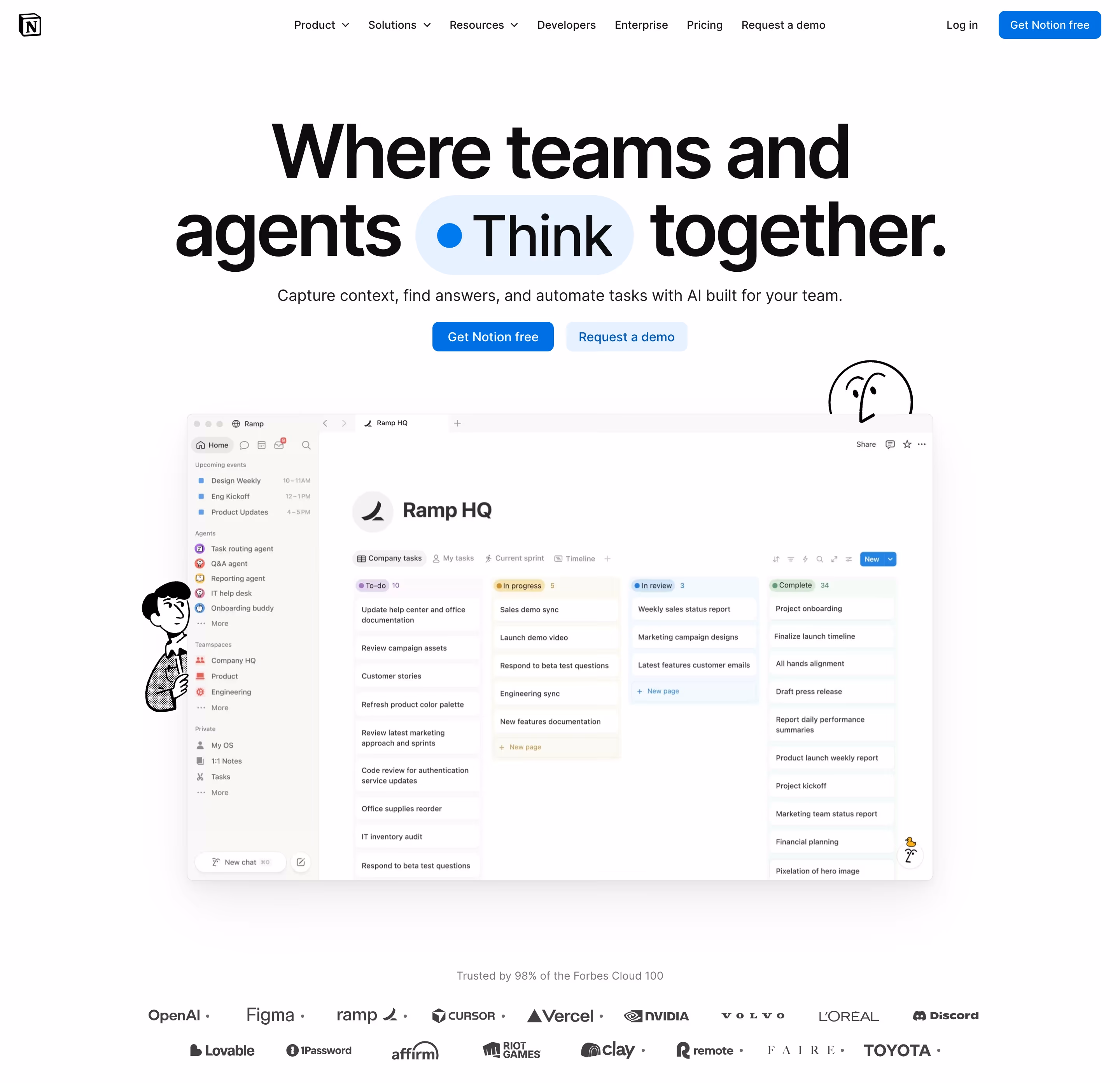 Notion Heroes section design