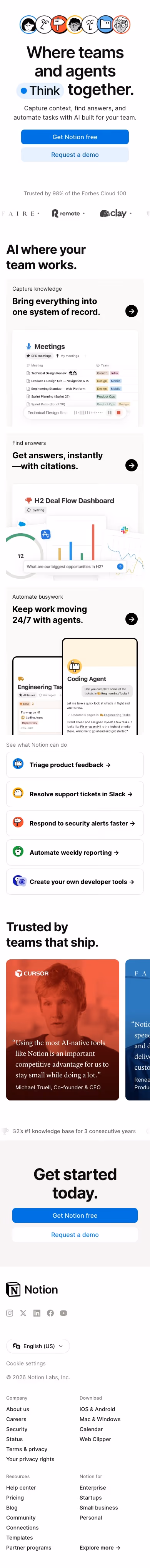 Notion mobile design — Productivity