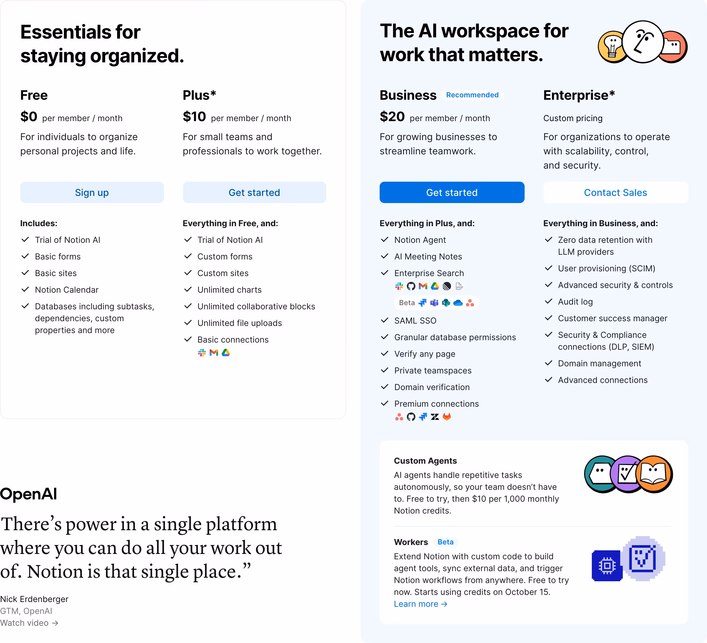 Notion Pricing section design