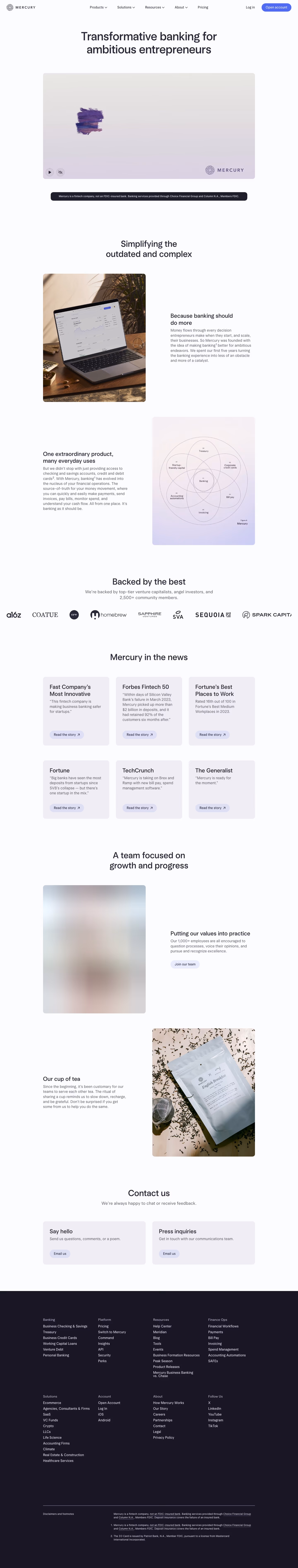 Mercury about-us — Finance