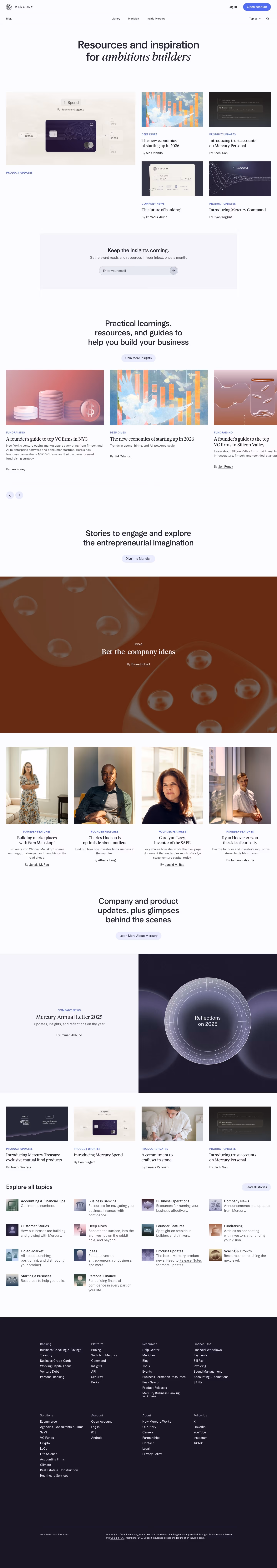 Mercury Blog pages section design
