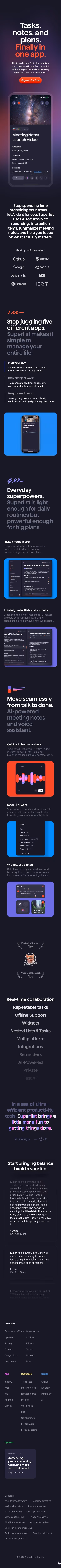 Superlist mobile design — Productivity