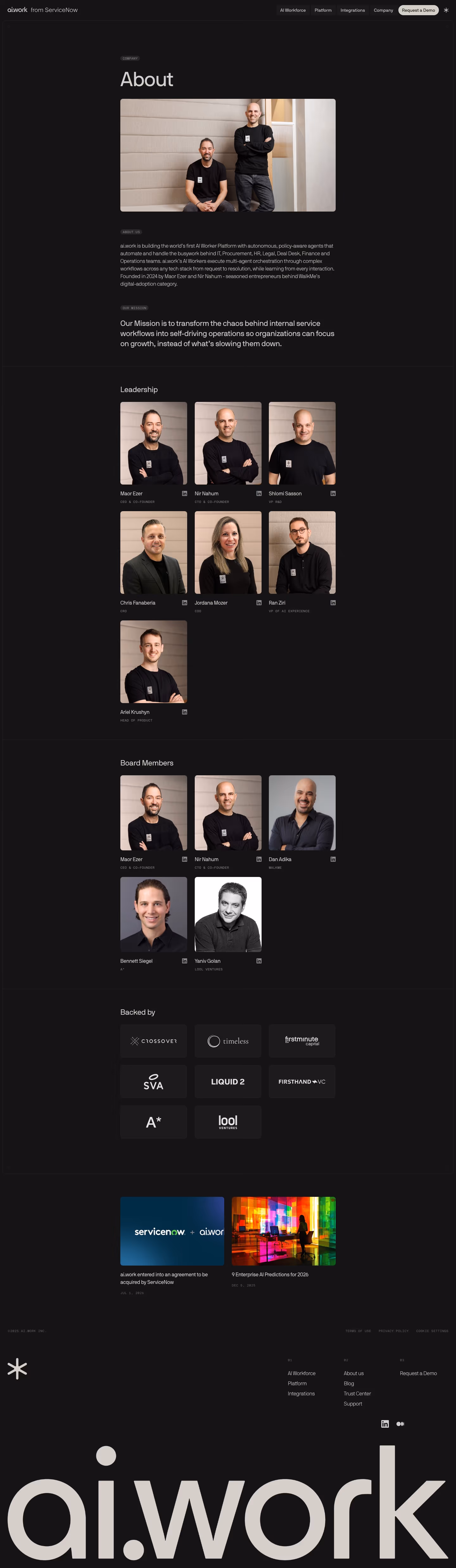 AI Work About Us section design